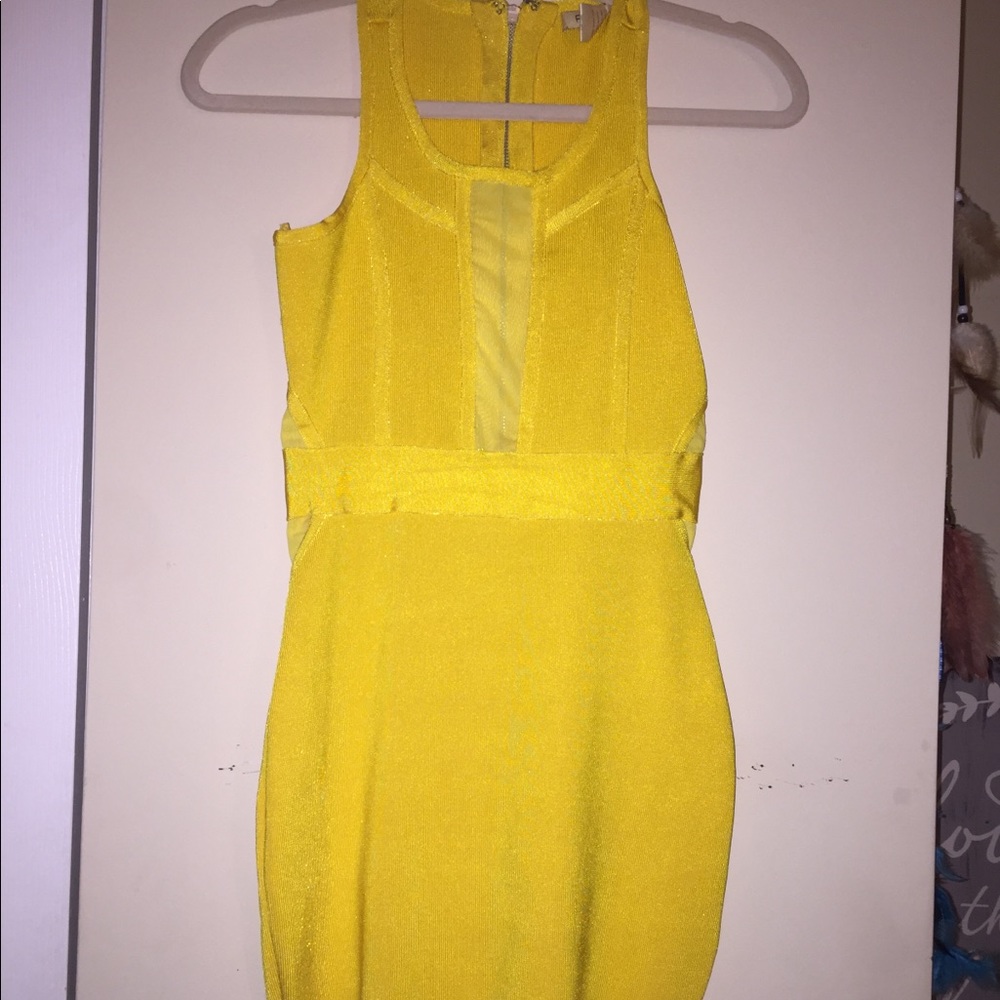Yellow midi dress
